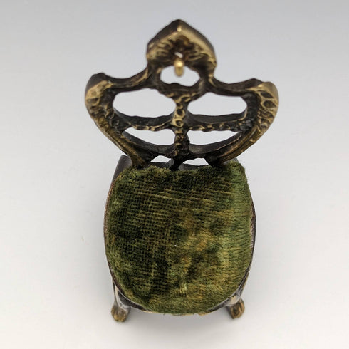 1920s Brass Chair Pocket Watch Holder Green Sheet