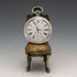1920s Brass Chair Pocket Watch Holder Brown Seat