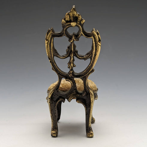 1920年代 真鍮製 椅子型 懐中時計ホルダー ブラウンシート