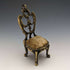 1920s Brass Chair Pocket Watch Holder Brown Seat