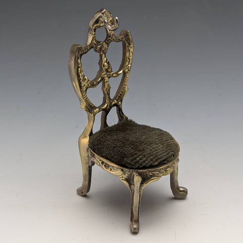 1920s Brass Chair Pocket Watch Holder Gray Sheet