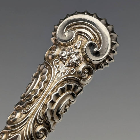 1889 British Antique Pure Silver Handle Toasting Fork Adie and Lovekin