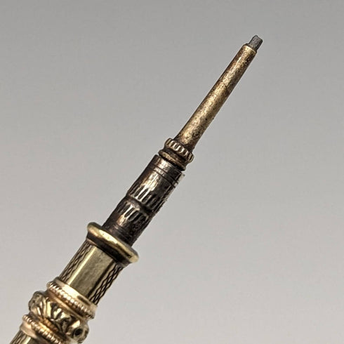 アンティーク 金張り マジックペンシル カットガラス装飾 伸縮式75-92mm