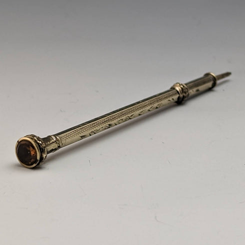 アンティーク 金張り マジックペンシル カットガラス装飾 伸縮式75-92mm