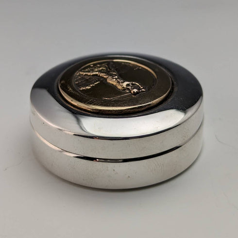 イタリアン ヴィンテージ 純銀製 ピルケース ゴルファーデザイン