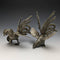 British Vintage Pewter Chicken Figurine Pair