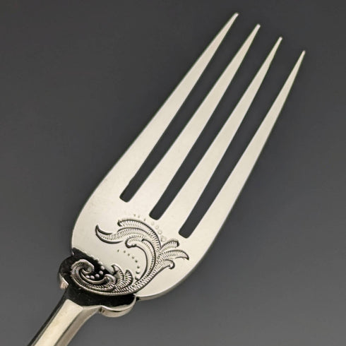 1897 British Antique Sterling Silver Blade White Pearl Shell Handle Cutlery 3 Pair Set J Barraclough