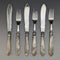 1877 British Antique Pure Silver Blade White Butterfly Shell Handle Fish Cutlery 3 Pairs Set William Hutton