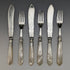 1877 British Antique Pure Silver Blade White Butterfly Shell Handle Fish Cutlery 3 Pairs Set William Hutton