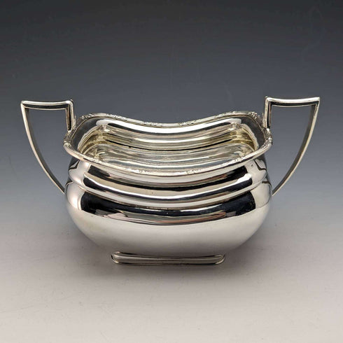 1910s British Antique Silver Plated Teapot Set of 4 Manoah Rhodes