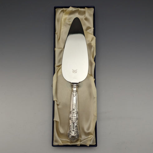1987 British Vintage Sterling Silver Handle Cake Slicer Boxed Broadway