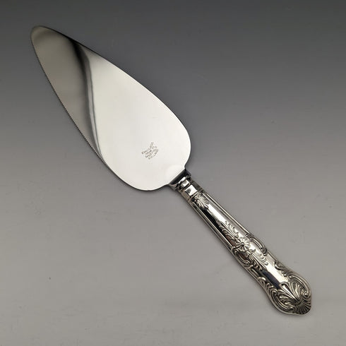 1987 British Vintage Sterling Silver Handle Cake Slicer Boxed Broadway