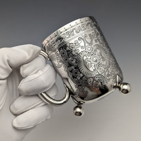 1904 年英國古董純銀馬克杯 130 克 Walker and Hall