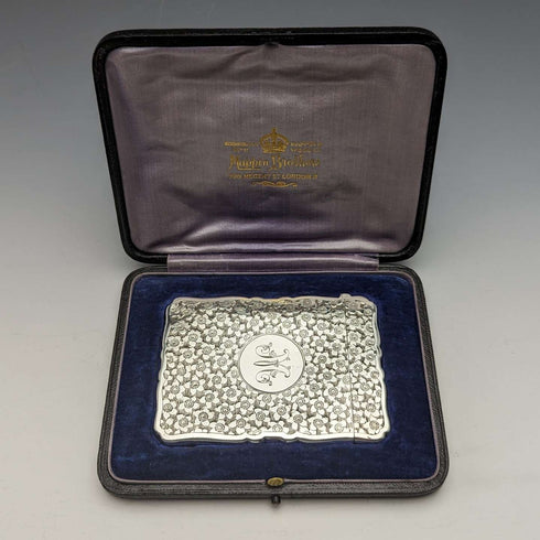 1904年 英国アンティーク 純銀製カードケース 57g BOX入 GEORGE UNITE