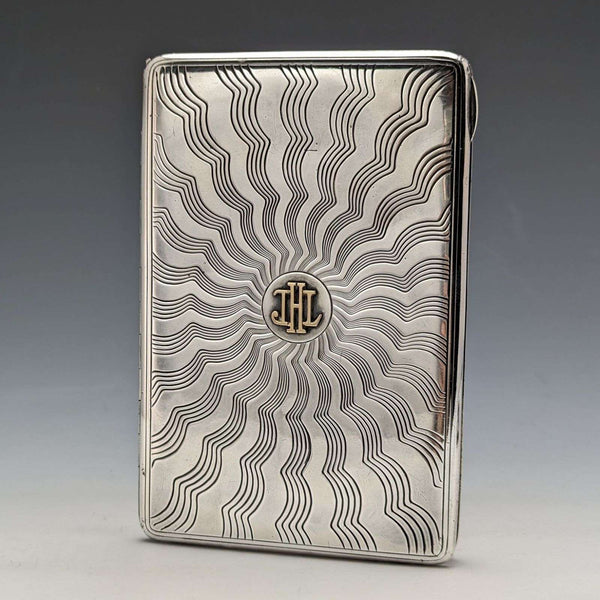 Antique Sterling Silver Baccarat Dealer Card Case 165g