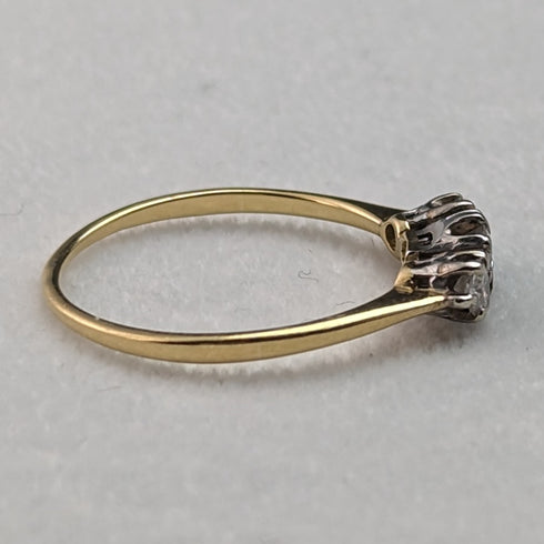 英國復古珠寶三鑽 9 克拉金戒指戒指