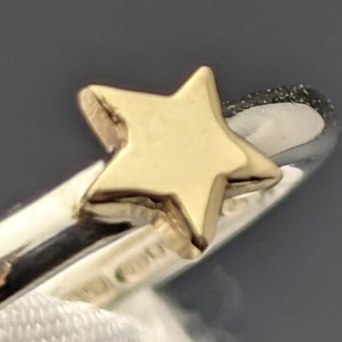 英國復古珠寶 9ct 金星純銀戒指