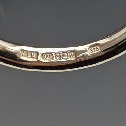 英國復古珠寶 9ct 金星純銀戒指