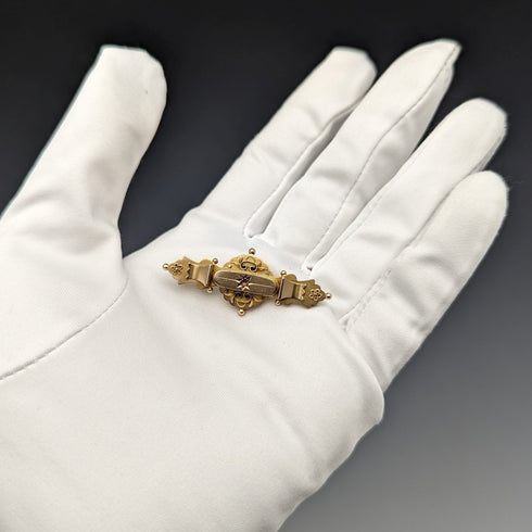 1910 年英國古董 9 克拉金別針胸針 Thomas Hale