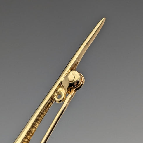 英国ヴィンテージ 9ctゴールド製 パール ピンブローチ PMS