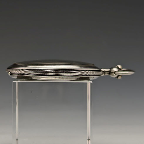 1916年頃 アンティーク ロンジン 懐中時計 薄型銀側オープンフェース 動作良好