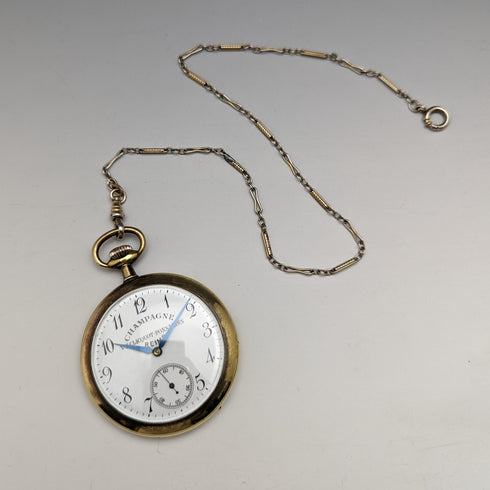 Around 1900 Swiss antique Mumei pocket watch works well with chain