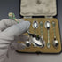1938年 英国ヴィンテージ エナメル装飾 純銀製ティースプーン6本セット ケース入り MAPPIN and WEBB
