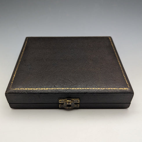 1930 年代英國復古純銀玻璃內黃油盤(帶盒)