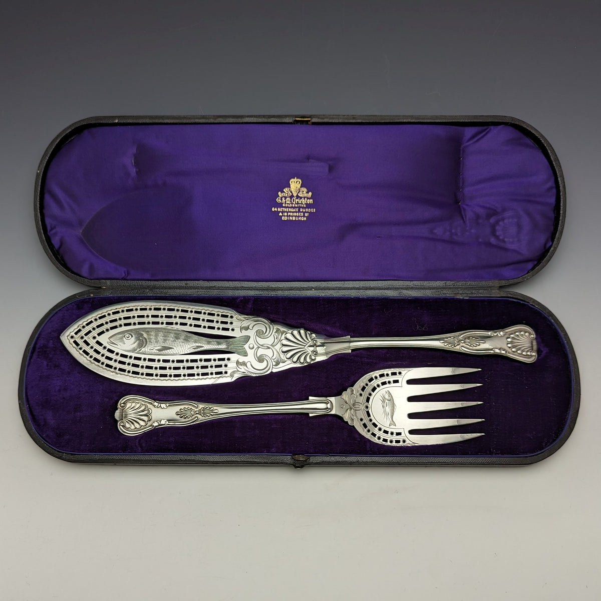都内で century 19th Late British server fish plate silver antique カトラリー