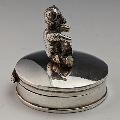 ヴィンテージ 純銀製 ピルケース テディベア CME