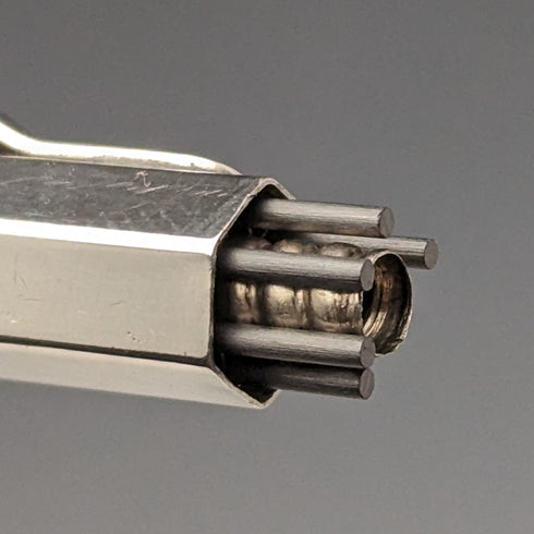 1955年 英国ヴィンテージ ヤード・オ・レッド 純銀製 ヘキサゴン推進式ペンシル ケース入