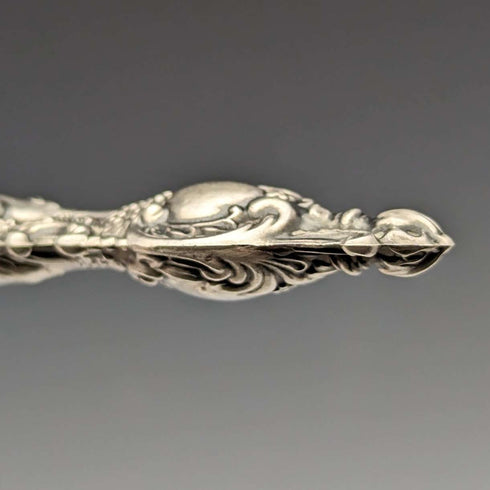 1912 British Antique Pure Silver Handle Shoehorn Button Hook x2 Set Adie & Lovekin