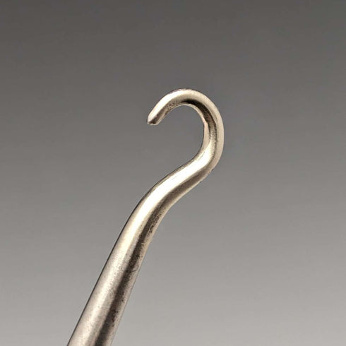 1912 British Antique Pure Silver Handle Shoehorn Button Hook x2 Set Adie & Lovekin