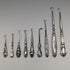 Around 1910 British antique silver plate handle button hook set of 9