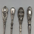 Around 1910 British antique silver plate handle button hook set of 9