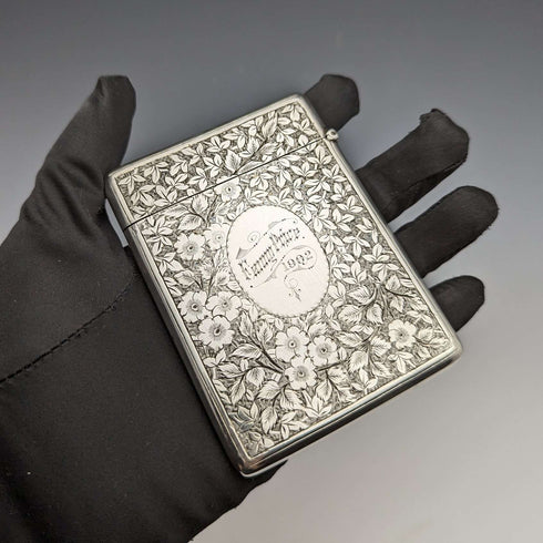 1900年 英国アンティーク 純銀製カードケース 74g DEAKIN and FRANCIS