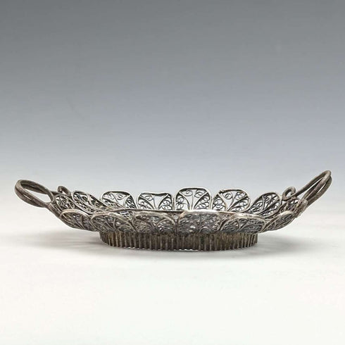 約 1900 年古董銀花花絲托盤