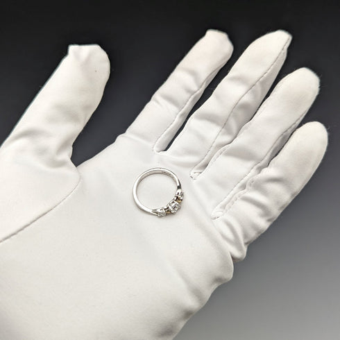 英國復古珠寶立方氧化鋯純銀和 9 克拉金戒指