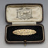 Around 1875 British antique 9ct gold small bird decoration pin brooch in case