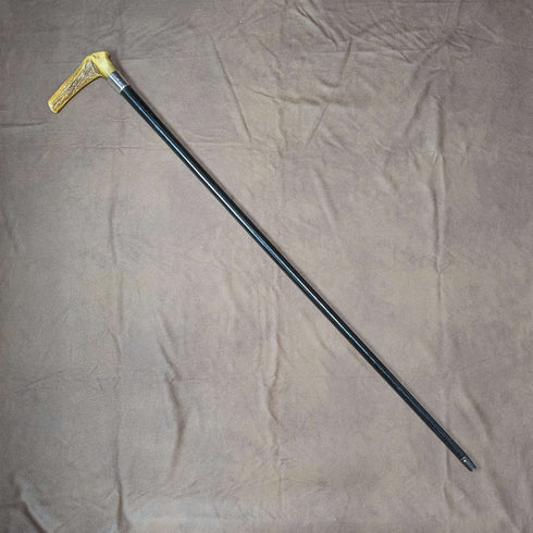 1889 British Antique Men's Walking Stick Antler Clutch Handle 91cm
