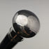 1922 British antique gentleman's walking stick, black shaft, pure silver, round handle, 92cm