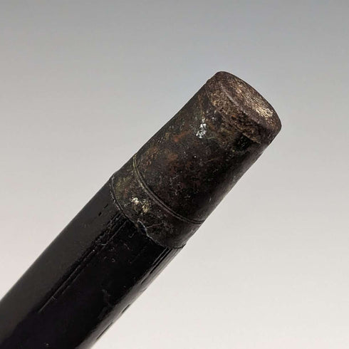 1922年 英國古董 紳士用手杖 黑色杖身 純銀 圓形手把 92cm