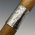 1922 British Antique Gentleman's Walking Stick, Brown Handle, Pure Silver Decoration, Curved Handle, 92cm