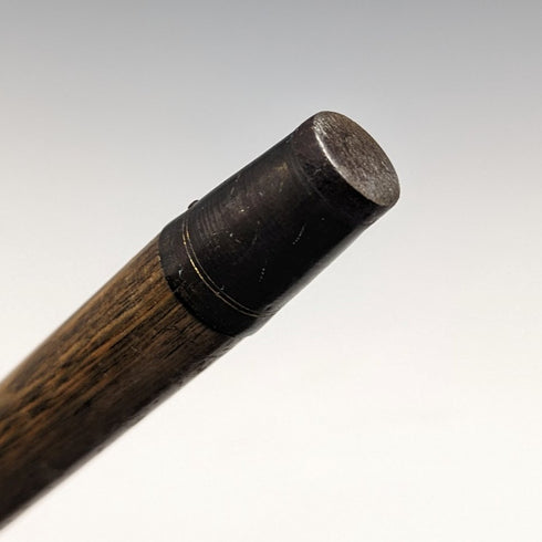 1922年 英国アンティーク 紳士用ステッキ 茶軸 純銀装飾 曲がりハンドル 92cm