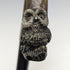 Around 1900 British antique gentleman's walking stick with owl decoration, curved horn handle 90cm