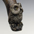 Around 1900 British antique gentleman's walking stick with owl decoration, curved horn handle 90cm