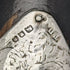 1923 British antique gentleman's cane black shaft pure silver decorative handle 93cm