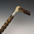Around 1895 British Antique Men's Walking Stick Antler Clutch Handle Twist Shaft 85cm