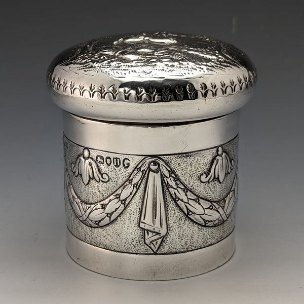 1883 British antique sterling silver tea caddy 110g JOHN SEPTIMU BERESFORD