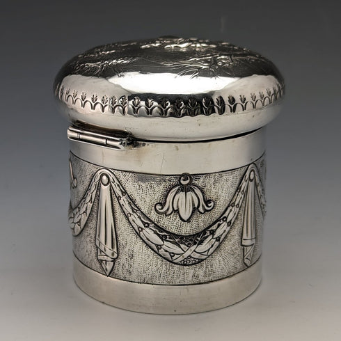 1883 British antique sterling silver tea caddy 110g JOHN SEPTIMU BERESFORD